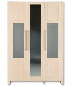 Bordeaux Maple 3 Door Mirrored Robe