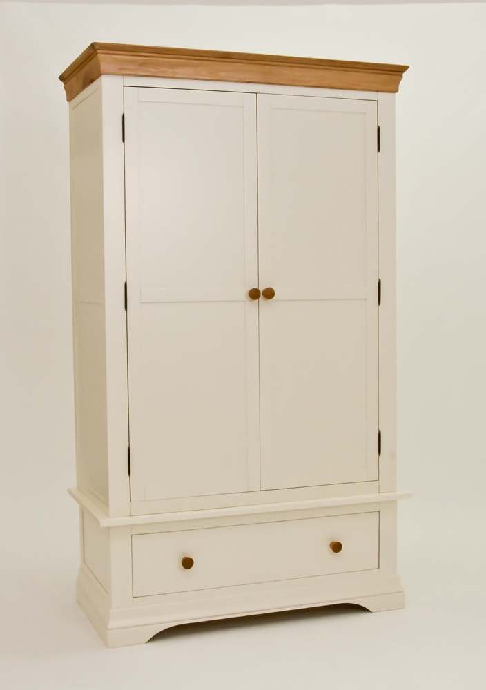 Painted Double Wardrobe with Drawer