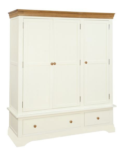 Painted Triple Wardrobe with Drawers