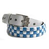 Bored of the High Street WHITE/ BLUE CHECKERED STUD BELT.