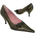 Black Knot Leather Pointy Pump Shoes
