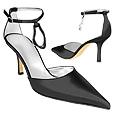 Black Satin Evening Pump Shoes w/Stingray Pendant