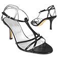 Black Smooth Calf Leather Strappy T-Sandal Shoes