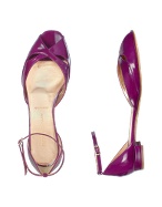 Grape Violet Patent Leather Ankle-strap Sandal