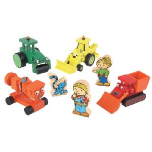 Born To Play Bob The Builder Wooden Vehicle 3 Figures