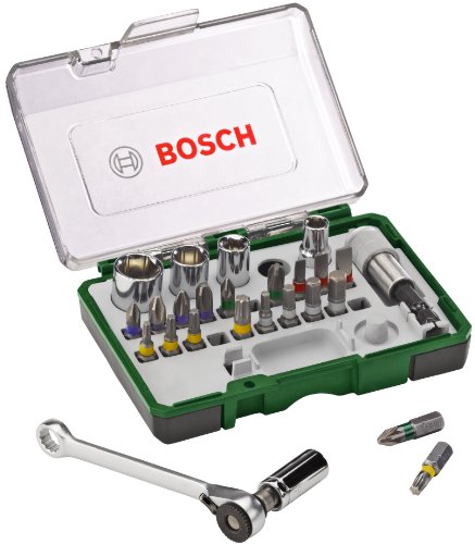 Bosch 207017160 Screwdriving Set with Mini Ratchet (27 Pieces)