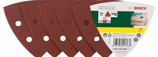 Bosch Accessories 2607019490 25-Piece Sanding Sheet Set for Delta Sanders Grit 120