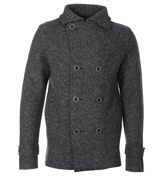 Boss Abeger Grey Double Breasted Pea Coat