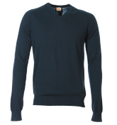 Albus Navy V-Neck Sweater