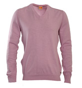 Boss Arigus Pastel Pink V-Neck Sweater