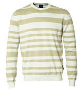 Boss Beige and White Stripe Sweater (Derell)