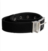 Black Canvas and Leather Belt
