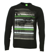 Black Long Sleeve T-Shirt with Printed