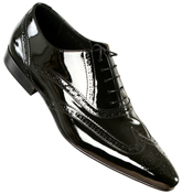 Boss Black Patent Brogue Shoes (Dylli)