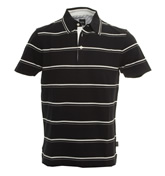 Black Stripe Pique Polo Shirt (Varenna)