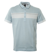 Boss Blue and White Pique Polo Shirt (Vito 08)