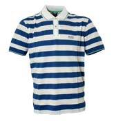 Boss Blue and white Stripe Polo Shirt (Janis 24)