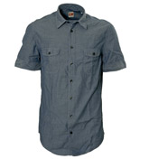 Boss Blue Fleck Short Sleeve Shirt (EugenioE)