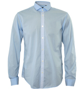 Blue Slim Fit Long Sleeve Shirt (Perry)