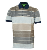 Boss Blue Stripe Pique Polo Shirt (Patrick 1)