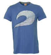 Blue T-Shirt with Large Printed Design (Tado)