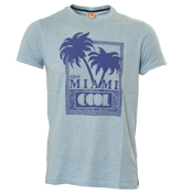 Blue T-Shirt with Printed Design (Thassilo)