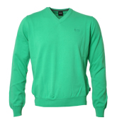 Boss Bright Green V-Neck Sweater (Barnabas)