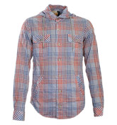 Boss Cappuccetto Red, White Check Hooded Shirt