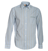 Boss CielonuovoE Blue, Green and White Stripe