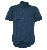 Boss Dark Blue Short Sleeve Shirt (Eugenio)