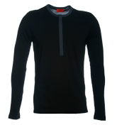 Boss Dive Black Button Fastening T-Shirt