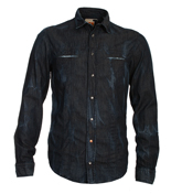Boss ElgoE Dark Blue Denim Look Shirt