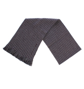 Boss Fabis Purple and Grey Tassle Scarf