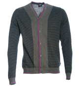 Boss Fitzgilbert Grey and Navy Stripe Cardigan
