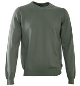 Genter-Soft Mid Grey Crew Neck Sweater