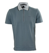 Boss Grey 1/4 Zip Polo Shirt (Verona)