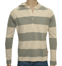 Boss Hugo Boss Beige and Grey Stripe Hooded Sweatshirt (Pauro)