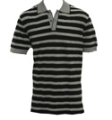 Boss Hugo Boss Black and Grey Stripe Pique Polo Shirt (Firenze)