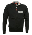 Boss Hugo Boss Black Full Zip Sweatshirt With Frayed