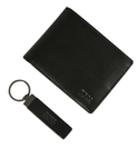 Hugo Boss Black Leather Wallet and Leather Keyring Set