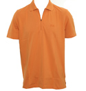 Boss Hugo Boss Burnt Orange Zip Fastening Pique Polo Shirt (Verona)