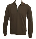 Hugo Boss Dark Brown Long Sleeve Pique Polo Shirt (Pajo)