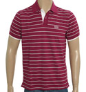 Boss Hugo Boss Dark Raspberry Striped Pique Polo Shirt (Janis)