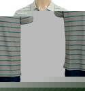 Hugo Boss Grey and Aqua Striped Pique Polo Shirt (Janis)