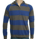 Hugo Boss Grey and Blue Stripe Hooded Sweatshirt (Pauro)