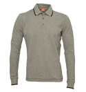 Boss Hugo Boss Grey Long Sleeve Pique Polo Shirt (Pajo)
