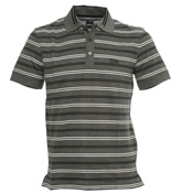 Hugo Boss Grey Striped Pique Polo Shirt (Janis)