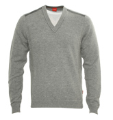Boss Hugo Boss Light Grey V Neck Sweater (Abarna)