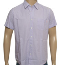 Boss Hugo Boss Lilac and White Stripe Short Sleeve Shirt (Argy)