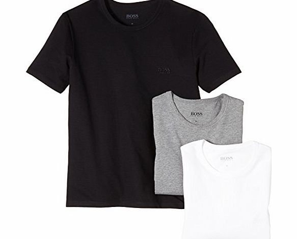 BOSS Hugo Boss Mens Plain Crew Neck Short Sleeve T-Shirt - Multicoloured - Mehrfarbig (Assorted Pre-Pack 999) - Large